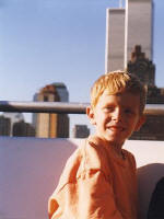 My son Mark with the World Trade towers.